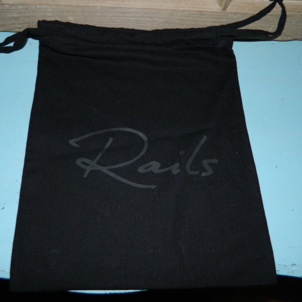 Rails Shoe Bag Drawstring Black Tote Dust Bag
